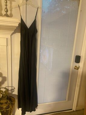 2000 Victoria Secret Silk Black Slip Dress $100 M (both sides slit)